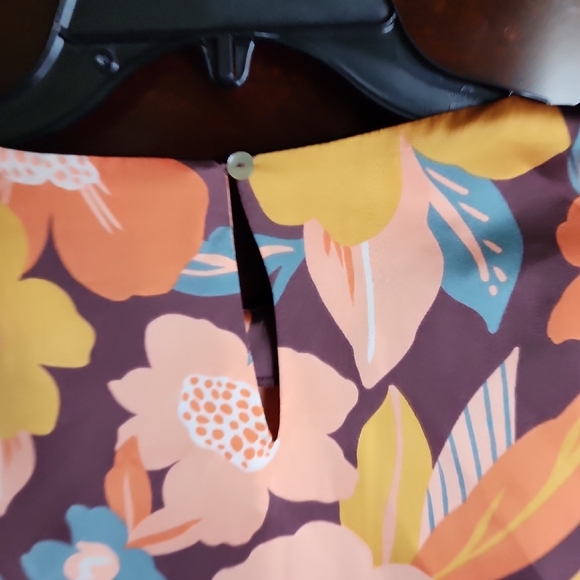 Orange Flutter Sleeve Ruffled Blouse - Picture 5 of 6